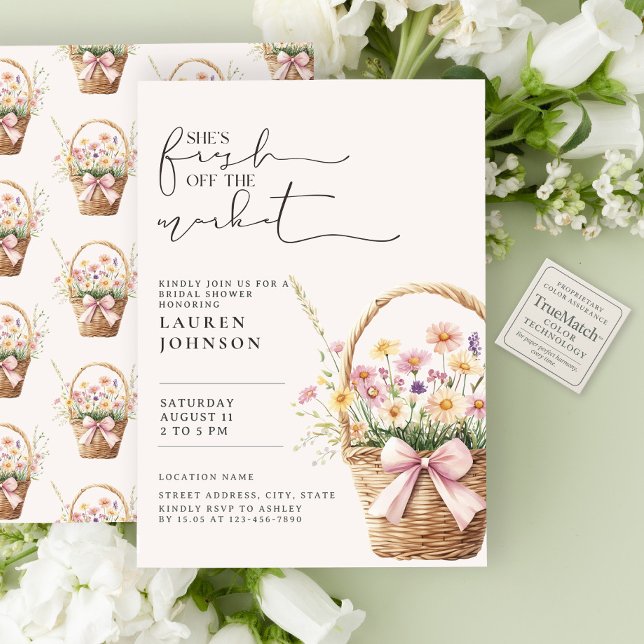 Invitación Sweet Fresh Off the Market Floral Bridal Shower (Subido por el creador)