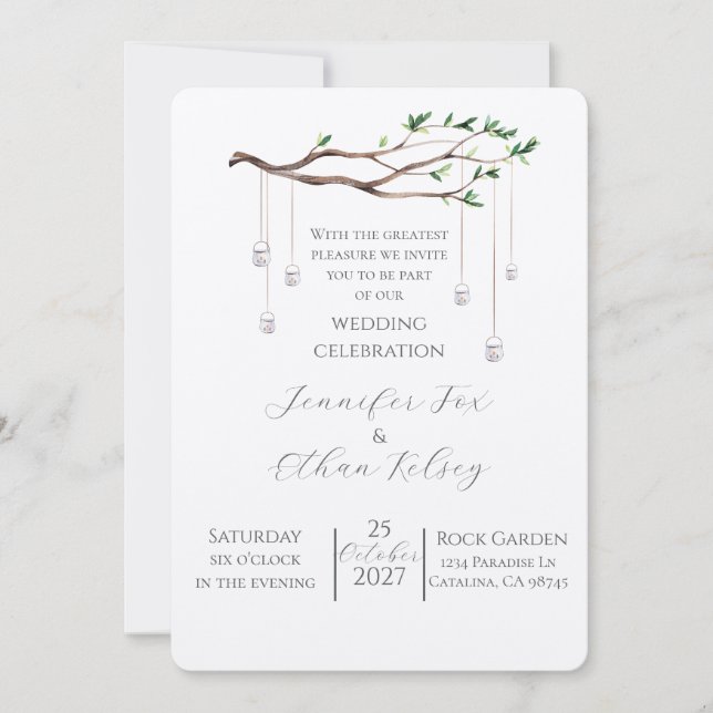 Invitación Sweet Garden Wedding (Anverso)