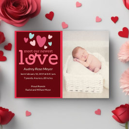 Invitación Sweet Hearts Baby Photo Narration