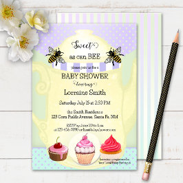 Invitación Sweet Honey Bee Tea Cupcake Baby Shower