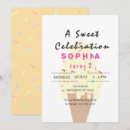 Invitación Sweet Ice Cream Birthday