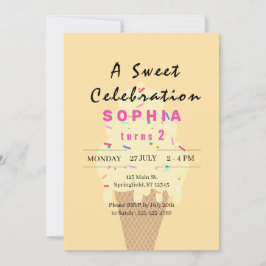 Invitación Sweet Ice Cream Birthday