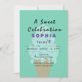 Invitación Sweet Ice Cream Birthday
