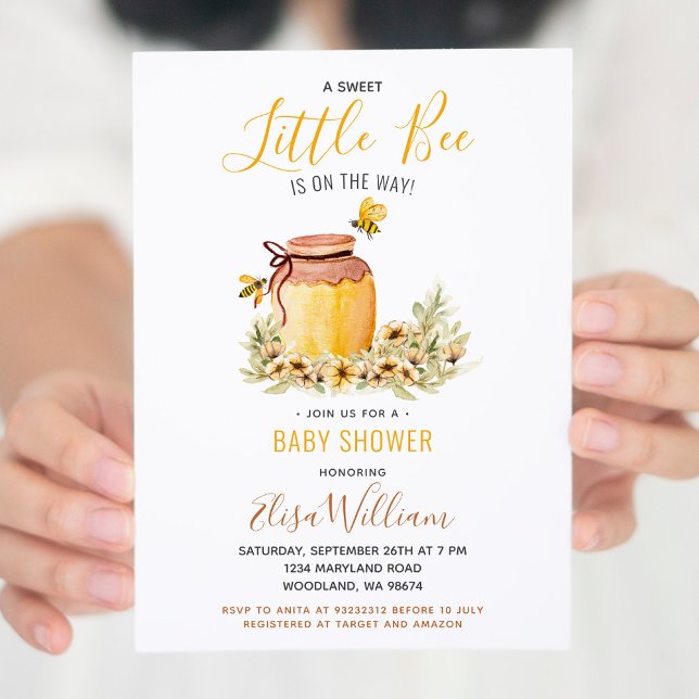 Invitación Sweet Little Bee está en camino a Baby Shower Invi (Subido por el creador)