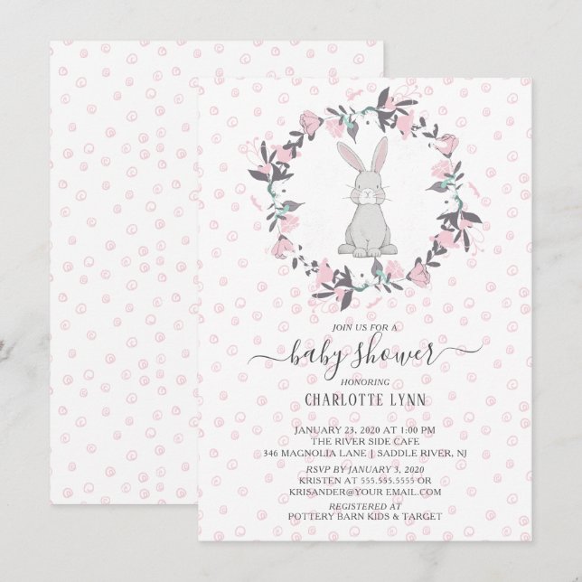 Invitación Sweet Little Bunny Baby Shower