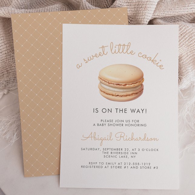 Invitación Sweet Little Cookie Macaron Neutral Baby Shower (Subido por el creador)