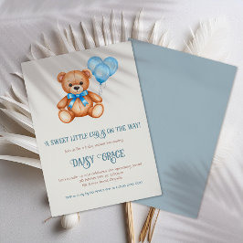 Invitación Sweet Little Cub Teddy Bear Baby Shower