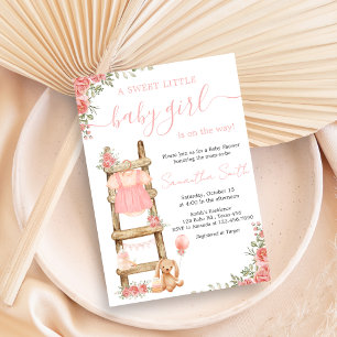 Invitación Sweet Little Girl Boho Baby Shower