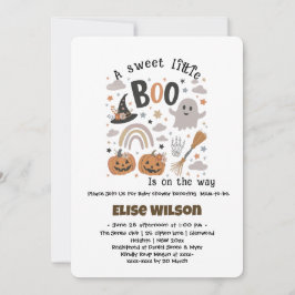 Invitación Sweet Little Halloween boo is on the way