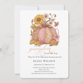 Invitación Sweet Little patch pumpkin florals is on the way