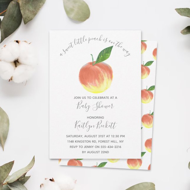 Invitación Sweet Little Peach Baby Shower (Subido por el creador)