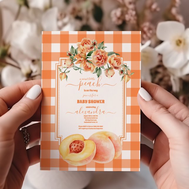 Invitación Sweet Little Peach Baby Shower (Subido por el creador)