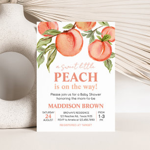 Invitación Sweet Little Peach Baby Shower