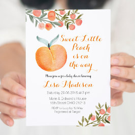 Invitación Sweet Little Peach está en camino a Baby Shower