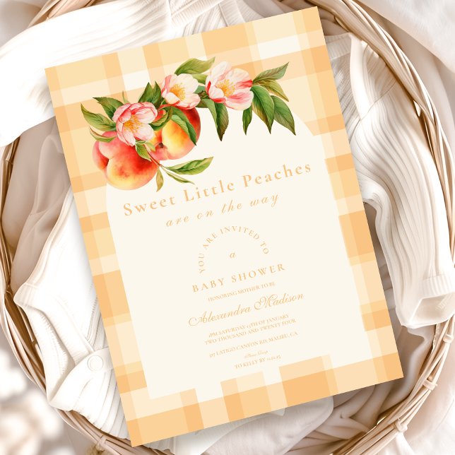 Invitación Sweet Little Peaches Baby Shower (Subido por el creador)