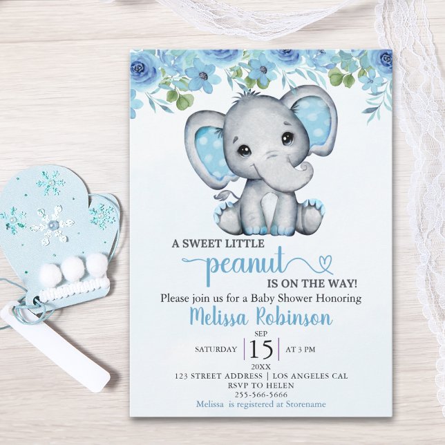 Invitación Sweet Little Peanut is on the way Baby shower Boy (Subido por el creador)