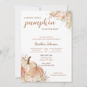 Invitación Sweet Little Pumpkin Autumn Baby Shower