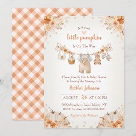 Invitación Sweet Little Pumpkin Autumn Baby Shower