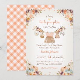 Invitación Sweet Little Pumpkin Autumn Baby Shower