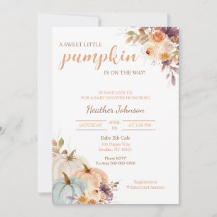 Invitación Sweet Little Pumpkin Autumn Baby Shower