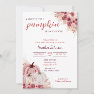 Invitación Sweet Little Pumpkin Autumn Baby Shower