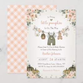 Invitación Sweet Little Pumpkin Autumn Baby Shower Invitation