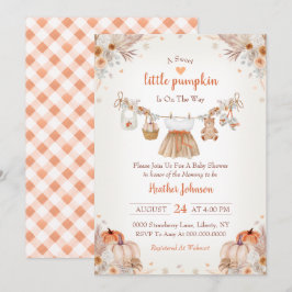 Invitación Sweet Little Pumpkin Autumn Baby Shower Invitation