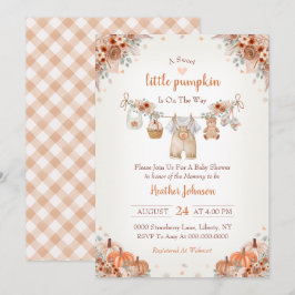 Invitación Sweet Little Pumpkin Autumn Baby Shower Invitation