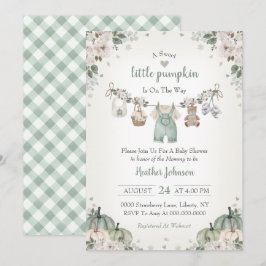 Invitación Sweet Little Pumpkin Autumn Baby Shower Invitation
