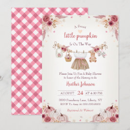 Invitación Sweet Little Pumpkin Autumn Baby Shower Invitation