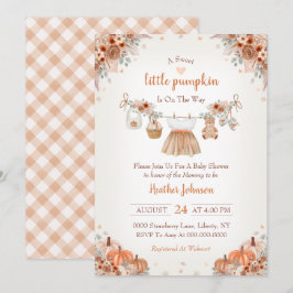 Invitación Sweet Little Pumpkin Autumn Baby Shower Invitation