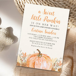 Invitación Sweet Little Pumpkin is on her Way, Baby Shower