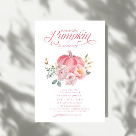Invitación Sweet Little Pumpkin Pink Floral Fall Baby Shower