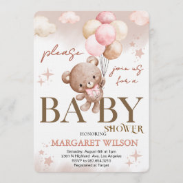 Invitación Sweet Little Teddy Bear Baby Shower