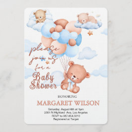 Invitación Sweet Little Teddy Bear Baby Shower