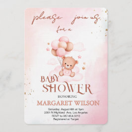 Invitación Sweet Little Teddy Bear Baby Shower