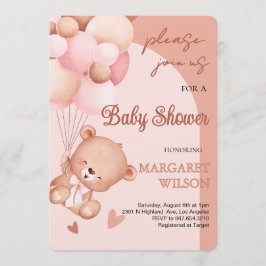 Invitación Sweet Little Teddy Bear Baby Shower
