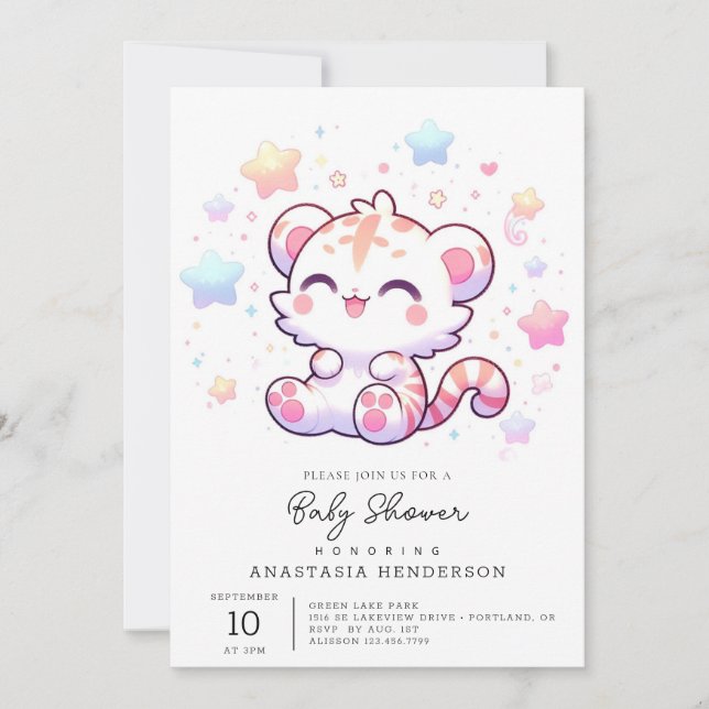 Invitación Sweet Little Tiger Baby Shower (Anverso)