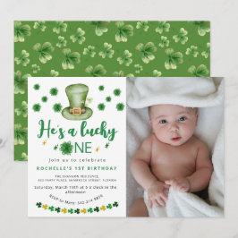 Invitación Sweet Lucky One Photo Birthday Party