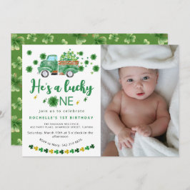 Invitación Sweet Lucky One Photo Birthday Party