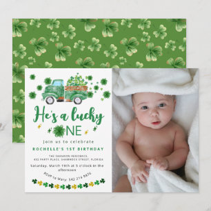 Invitación Sweet Lucky One Photo Birthday Party