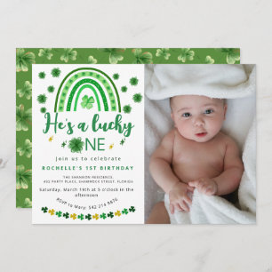 Invitación Sweet Lucky One Photo Birthday Party