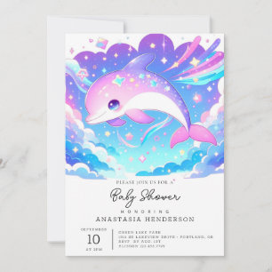 Invitación Sweet Majestic Dolphin Baby Shower