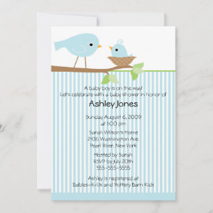 Invitación Sweet Mama Bird & Baby Boy Baby Shower