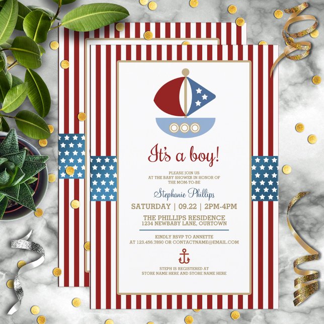 Invitación Sweet Nautical Baby Shower (Subido por el creador)