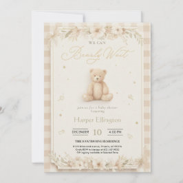 Invitación Sweet Neutral Teddy Bear Baby Shower Invite