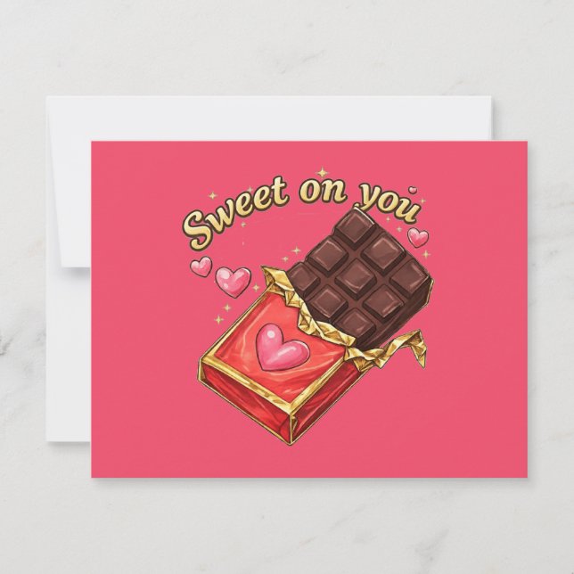 Invitación Sweet on You Chocolate Valentine design (Anverso)