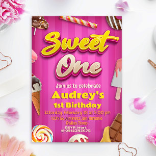 Invitación Sweet One - Chica Primer cumpleaños