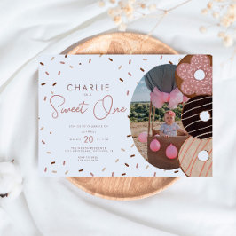Invitación Sweet One Donut 1er - Fotomía de Chica Cumpleaños