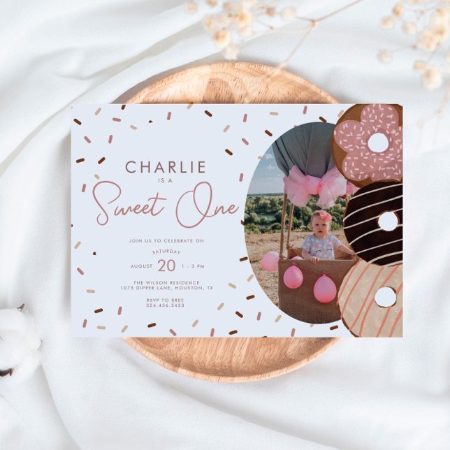 Invitación Sweet One Donut 1er - Fotomía de Chica Cumpleaños (Subido por el creador)